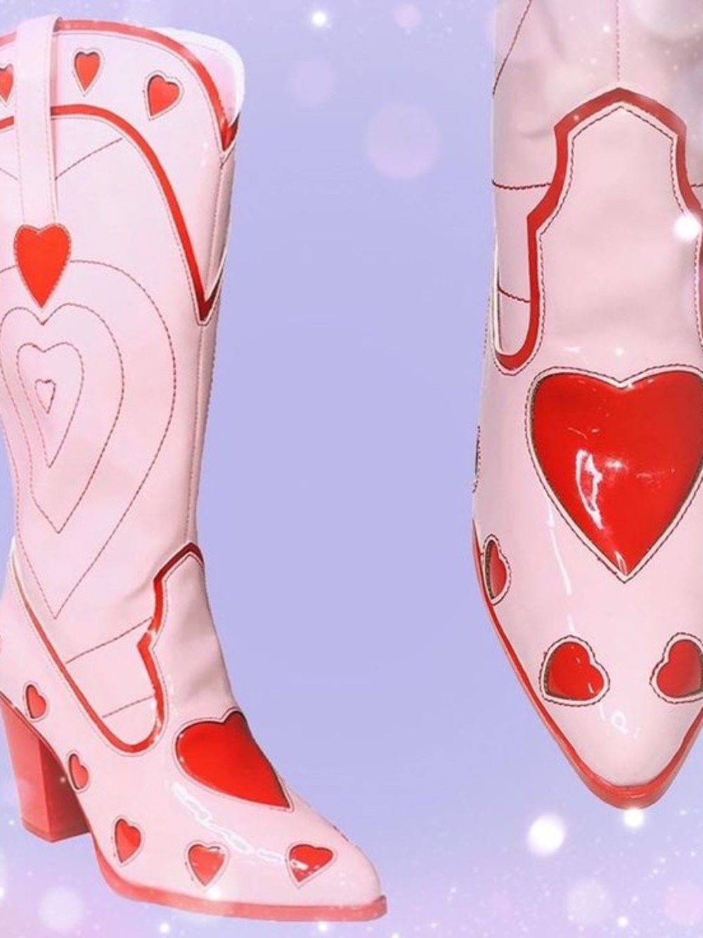 YRU Red Heart Space Cowgirl Boots Pink Womens 8 Heeled from Dollskill - Picture 15 of 16